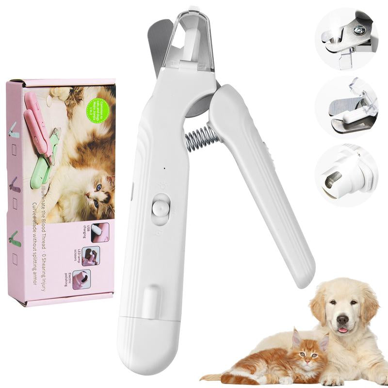 The Safe Trim Pro: Type-C Rechargeable Pet Nail Clipper with Quick Sensor & Dual LED